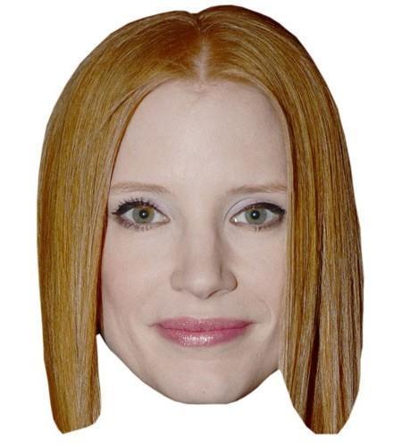 Jessica Chastain Maske aus Karton