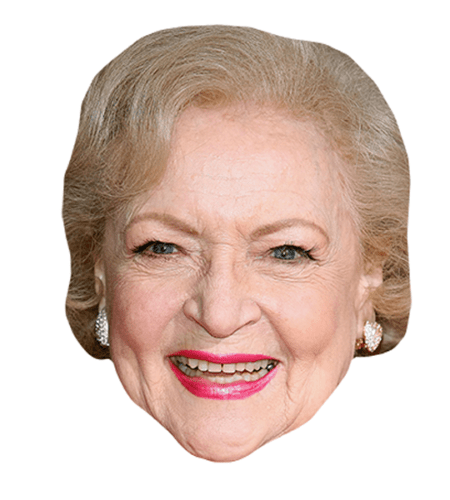 Betty White Maske aus Karton