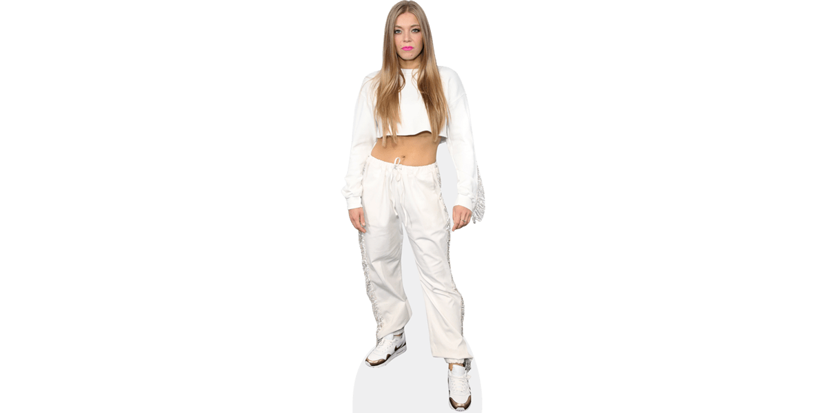 Becky Hill White Outfit Lebensgrosser Pappaufsteller Celebrity Cutouts