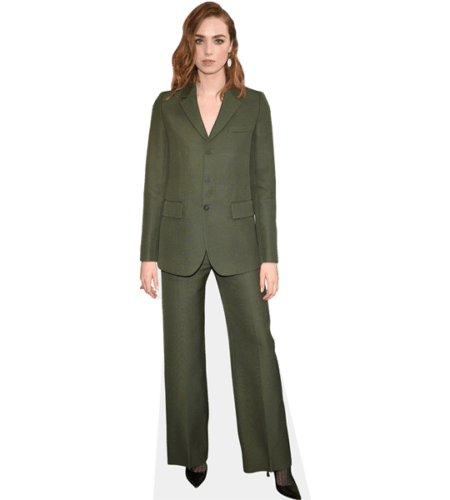 Freya Mavor (Green Suit) Pappaufsteller