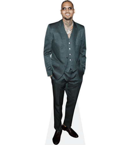 Chris Brown (Green Suit) Pappaufsteller