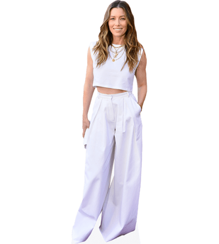 Jessica Biel (White Outfit) Pappaufsteller