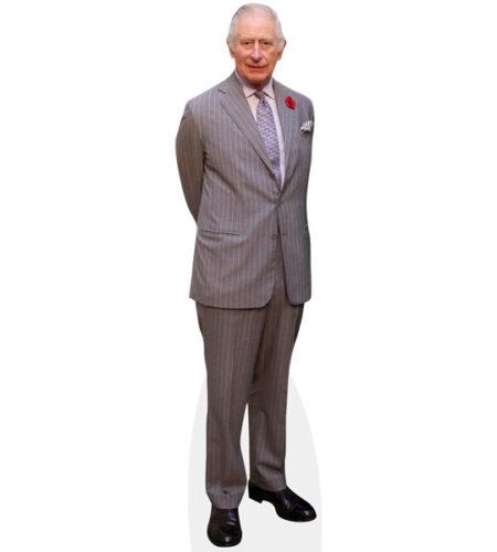 HM King Charles III (Grey Suit) Pappaufsteller