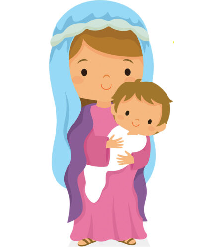 Christmas Cutout (Mary and Baby) Pappaufsteller